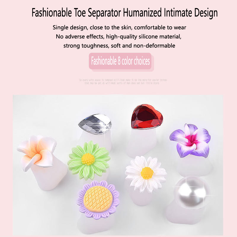 8kom Mekani silikonski razdjelnik za nožne prste Cvjetni model za stopalo Pregrada za prste Manikura Pedikura Alat za umjenu noktiju za alate za njegu stopala