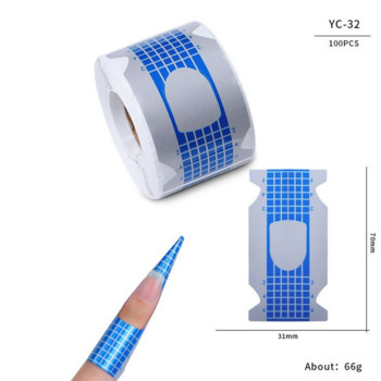 100PCS Форми за нокти Nail Art Френски акрилни UV гел Съвети Стикер за удължаване Builder Form Guide Шаблон Маникюр