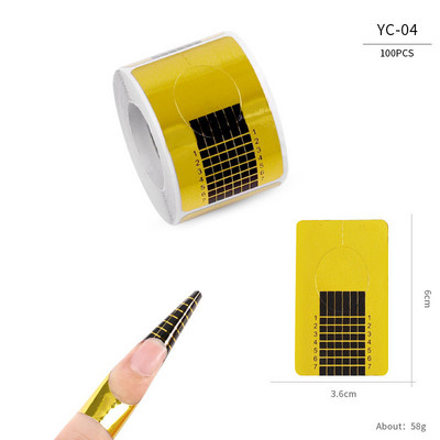 100PCS Obrasci za nokte Nail Art Francuski akrilni UV gel Savjeti Naljepnice za produžetke Vodič za izradu obrazaca Šablone Manikura