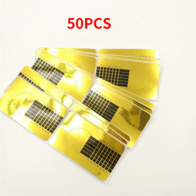 10/20/50PCS Френски наръчник Шаблон за маникюр Форма за нокти Съвети Акрилен UV гел лак Extension Curl Form Стикер Builder Stencil Art