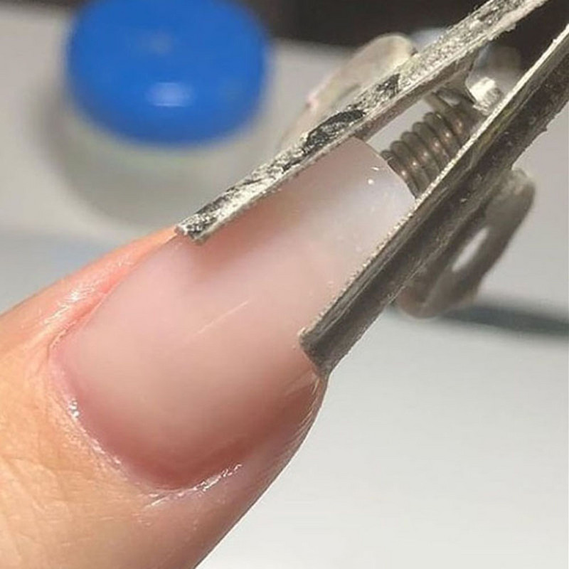 Novih 6 komada zakrivljenih štipaljki Alat za štipanje noktiju od nehrđajućeg čelika Akrilne štipaljke za nokte Alati za uređenje noktiju