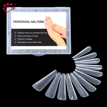 Двойна форма на ноктите False Tips Extension for Poly Nail Gel System UV Acrylic DIY Upper Forms For Nails Mold Nail Decoration Quick