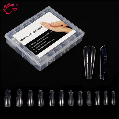 Двойна форма на ноктите False Tips Extension for Poly Nail Gel System UV Acrylic DIY Upper Forms For Nails Mold Nail Decoration Quick