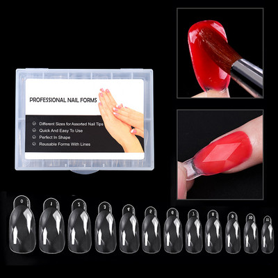 Двойна форма на ноктите False Tips Extension for Poly Nail Gel System UV Acrylic DIY Upper Forms For Nails Mold Nail Decoration Quick