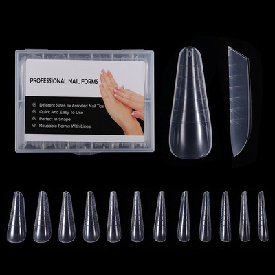 Двойна форма на ноктите False Tips Extension for Poly Nail Gel System UV Acrylic DIY Upper Forms For Nails Mold Nail Decoration Quick