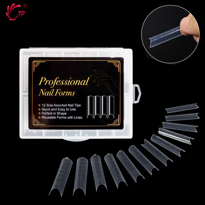 Двойна форма на ноктите False Tips Extension for Poly Nail Gel System UV Acrylic DIY Upper Forms For Nails Mold Nail Decoration Quick