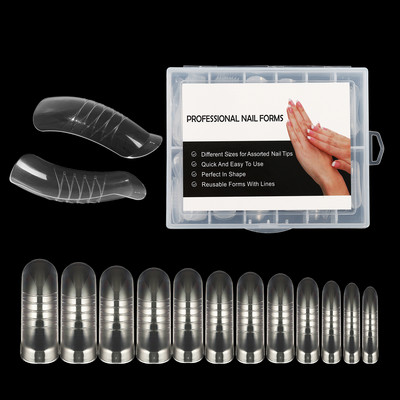 Двойна форма на ноктите False Tips Extension for Poly Nail Gel System UV Acrylic DIY Upper Forms For Nails Mold Nail Decoration Quick