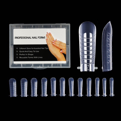 Двойна форма на ноктите False Tips Extension for Poly Nail Gel System UV Acrylic DIY Upper Forms For Nails Mold Nail Decoration Quick