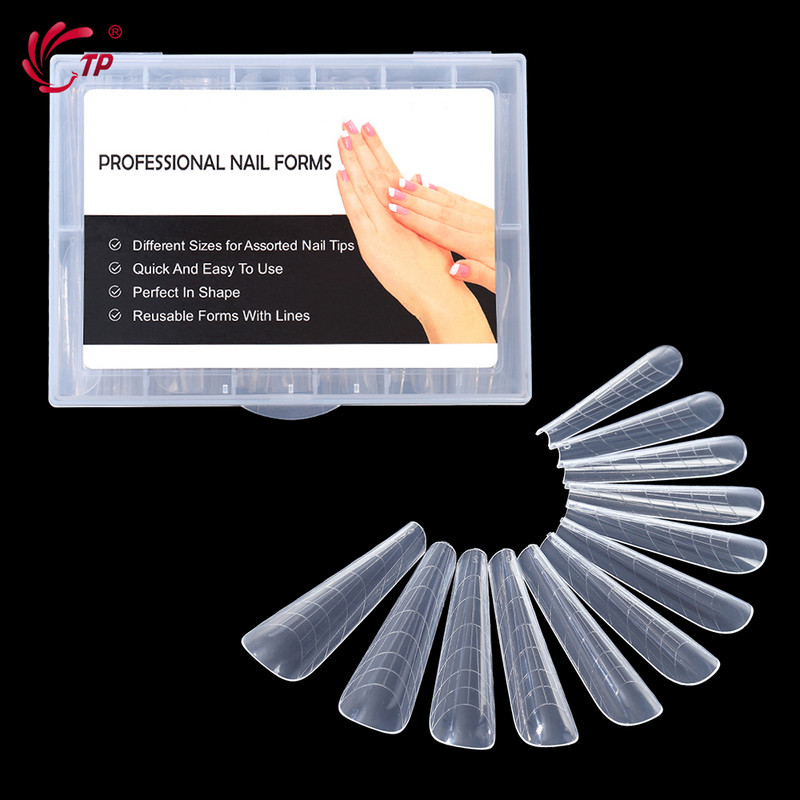 Köröm Kettős Forma Hamis Tippek Hosszabbítás Poly Nail Gel Systemhez UV akril barkács felső formák körmökhöz Forma Körömdíszítés Gyors