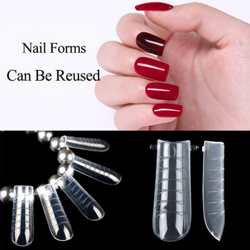 TP 120/5 τμχ Dual Nail Forms Art Clips Tools For UV Gel Quick Building Extension Forms Top Molds For Nails Mold