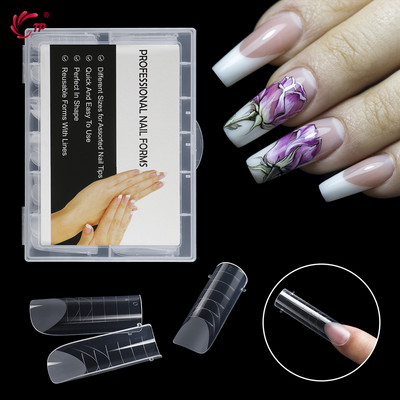 TP 120/5 τμχ Dual Nail Forms Art Clips Tools For UV Gel Quick Building Extension Forms Top Molds For Nails Mold