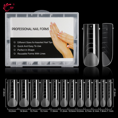 TP 120/5 gab Dual Nail Forms Art Clips Instrumenti UV želejai Quick Building Pagarināšanas Veidlapas Augšējās veidnes nagu Veidnēm