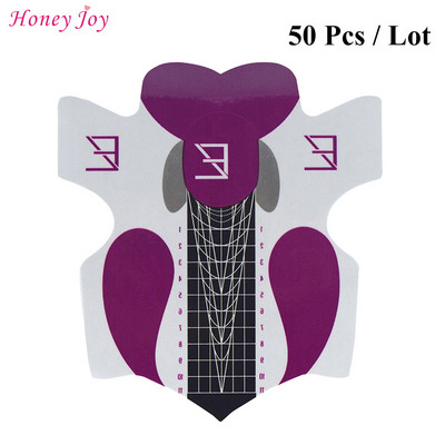 50 бр./100 бр. Pro Square/Rhombus/Stiletto Най-дълга форма за нокти Акрилни нокти UV гел Ръководна форма за удължаване на ноктите Самозалепващ се стикер