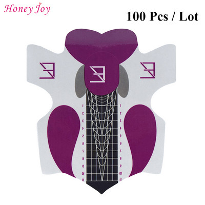 50 бр./100 бр. Pro Square/Rhombus/Stiletto Най-дълга форма за нокти Акрилни нокти UV гел Ръководна форма за удължаване на ноктите Самозалепващ се стикер