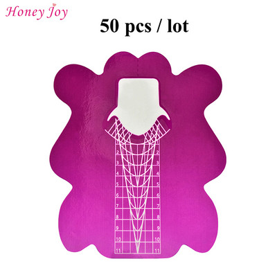 50 бр./100 бр. Pro Square/Rhombus/Stiletto Най-дълга форма за нокти Акрилни нокти UV гел Ръководна форма за удължаване на ноктите Самозалепващ се стикер