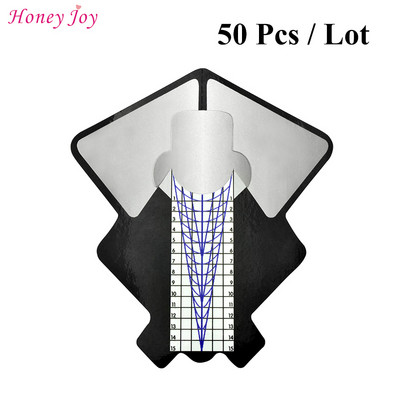 50 бр./100 бр. Pro Square/Rhombus/Stiletto Най-дълга форма за нокти Акрилни нокти UV гел Ръководна форма за удължаване на ноктите Самозалепващ се стикер