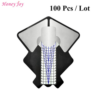 50 бр./100 бр. Pro Square/Rhombus/Stiletto Най-дълга форма за нокти Акрилни нокти UV гел Ръководна форма за удължаване на ноктите Самозалепващ се стикер