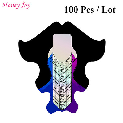 50 бр./100 бр. Pro Square/Rhombus/Stiletto Най-дълга форма за нокти Акрилни нокти UV гел Ръководна форма за удължаване на ноктите Самозалепващ се стикер
