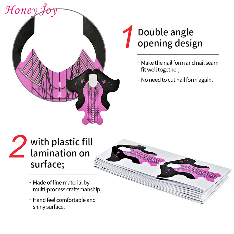 50 бр./100 бр. Pro Square/Rhombus/Stiletto Най-дълга форма за нокти Акрилни нокти UV гел Ръководна форма за удължаване на ноктите Самозалепващ се стикер