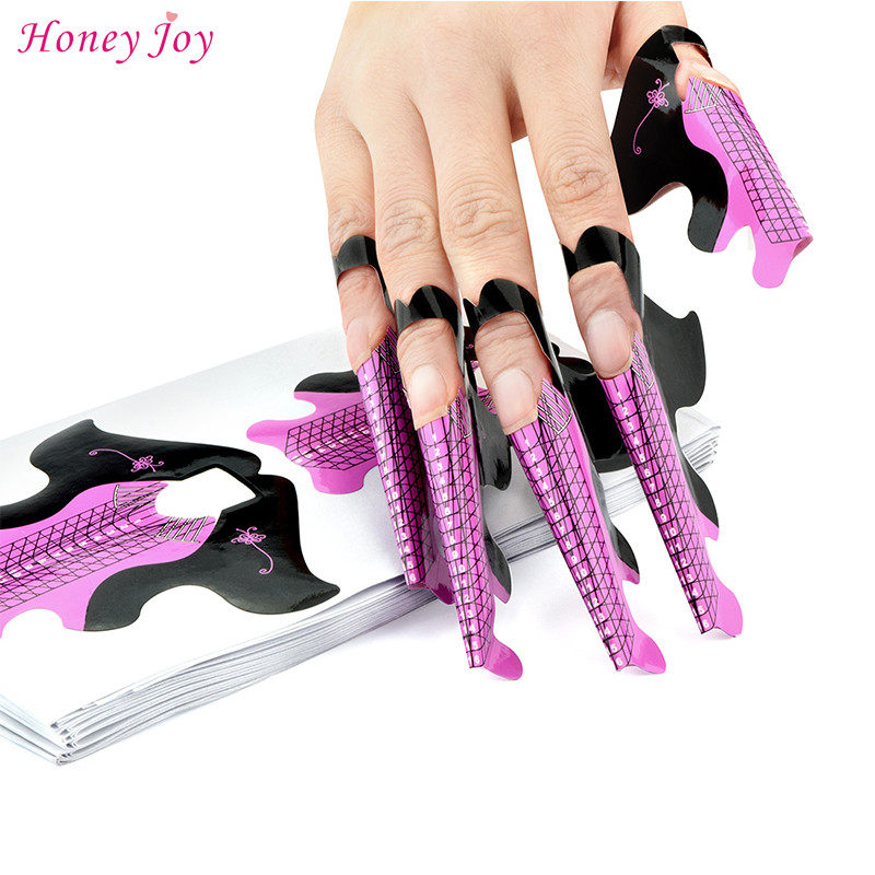 50 бр./100 бр. Pro Square/Rhombus/Stiletto Най-дълга форма за нокти Акрилни нокти UV гел Ръководна форма за удължаване на ноктите Самозалепващ се стикер