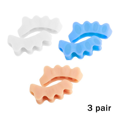 1 pora nagų pirštų skirtuvų silikoninių pėdų pirštų atskyrimo priemonių, lanksčios buniono korektorius tiesintuvo pirštų tarpiklio pėdų priežiūros priemonė