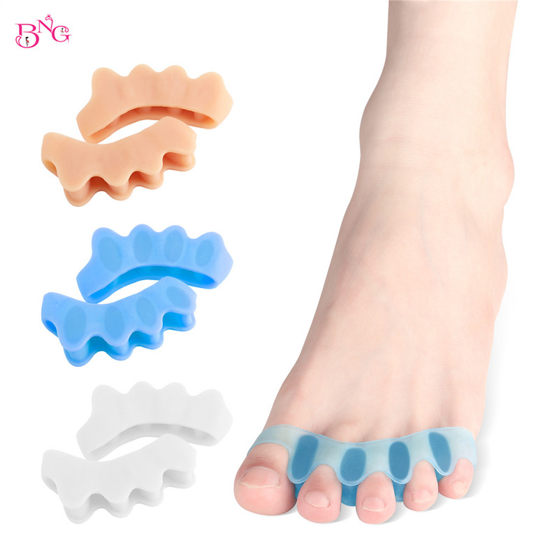 1 pora nagų pirštų skirtuvų silikoninių pėdų pirštų atskyrimo priemonių, lanksčios buniono korektorius tiesintuvo pirštų tarpiklio pėdų priežiūros priemonė