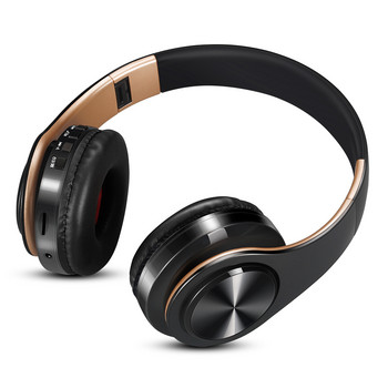 Мъжки подарък Златни безжични слушалки Bluetooth слушалки Стерео слушалки с вграден микрофон с 3,5 мм жак за Xiaomi Samsung IPHONE