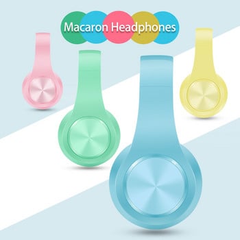 Ново пристигане Macaron Colors Стерео аудио Mp3 Bluetooth слушалка Безжични слушалки Слушалки Поддръжка на SD карта с микрофон Възпроизвеждане 20 часа