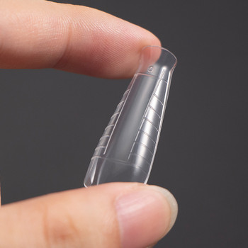 120 бр. Пластмасова форма Фалшиви върхове за нокти за удължаване на ноктите Мухъл за UV гел Изграждане на горни форми за поли гел за нокти Qiuck Extend Mold