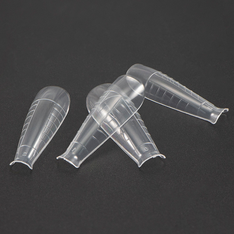120Pcs Plastični oblik Lažni vrhovi za nokte za produljenje kalupa za nokte Gornji oblici za izgradnju UV gela za poli gel za nokte Qiuck kalup za produljenje