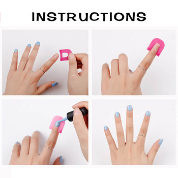 26Pcs Розово червено покритие за протектор за нокти 10 размера Пластмасов протектор за лак за нокти Nail Art UV гел лак покритие за пръсти Инструменти за маникюр