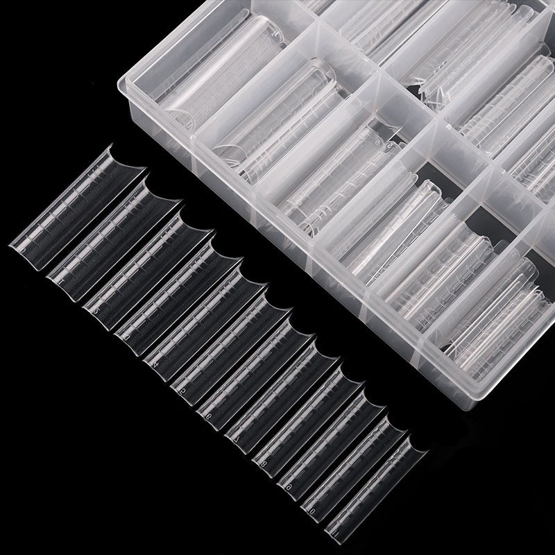 120 kom/set Prozirni dvostruki oblici Sustav za nokte Puno pokrivanje Brza ugradnja gel kalupa Savjeti Kalupi za nadogradnju noktiju Gornji oblici za nokte Savjeti