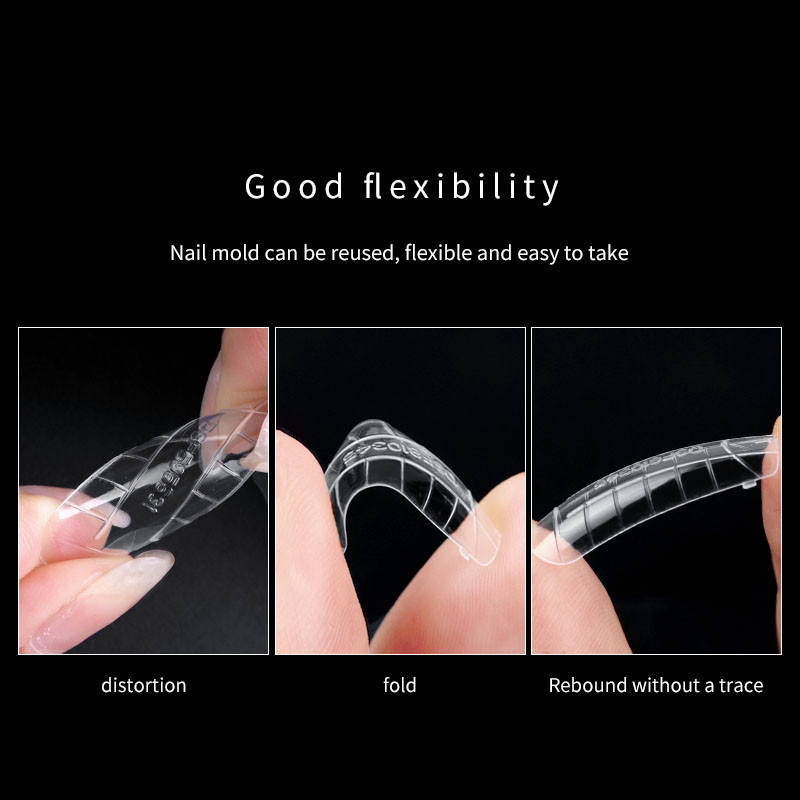 120 kom/set Prozirni dvostruki oblici Sustav za nokte Puno pokrivanje Brza ugradnja gel kalupa Savjeti Kalupi za nadogradnju noktiju Gornji oblici za nokte Savjeti