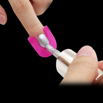 26 τμχ/σετ 10 μεγέθη G Curve Shape Varnish Shield Nail Protector Κάλυμμα δακτύλων που δεν διαρροήται από χυμένα εργαλεία νυχιών