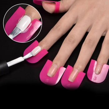 26 τμχ/σετ 10 μεγέθη G Curve Shape Varnish Shield Nail Protector Κάλυμμα δακτύλων που δεν διαρροήται από χυμένα εργαλεία νυχιών