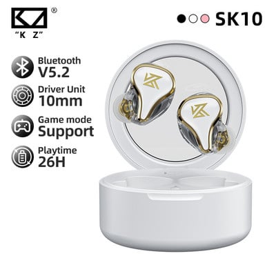 KZ SK10 Истински безжични слушалки Bluetooth-съвместими 5.2 хибридна технология Сензорно управление Шумопотискащи Слушалки Слушалки