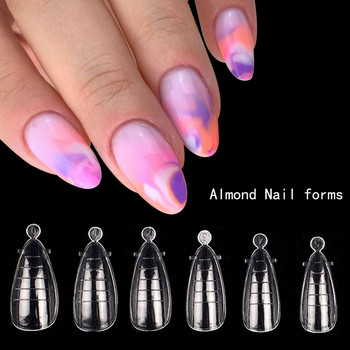 Dual Forms Russian Almond Poly Extension Gels Quick Build Mold Tips Finger Nail Art Изграждане UV Gel Инструменти за нокти