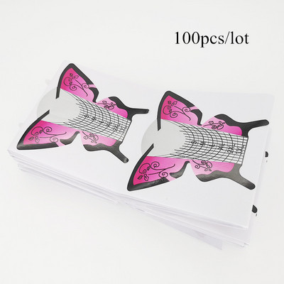100db/tétel körömformák francia UV géllakk hosszabbító építő útmutató stencil görbe matrica forma matrica manikűr köröm művészeti eszközök