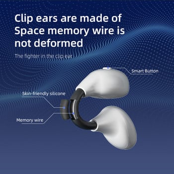 TWS Bluetooth 5.3 Ακουστικά Bone Conduction Ακουστικά Ασύρματα 36 ώρες Διάρκεια ζωής μπαταρίας Ακουστικά Αθλητικά Ακουστικά Ακουστικά Γάντζος αυτιού με μικρόφωνο