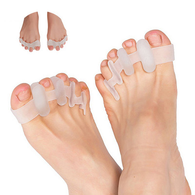 1 чифт силиконови разделители за пръстите на краката Изправяне Bunion Corrector Hammer Toe Spacers for Foot Fitness Toes Separator Tool Грижа за краката