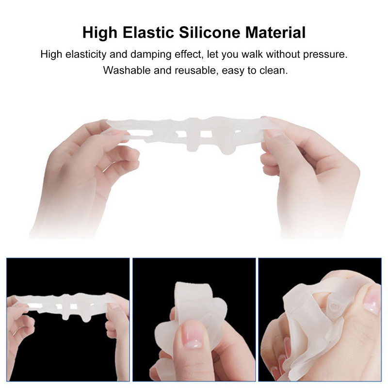 1 pora silikoninių pirštų skirtuvų tiesintuvo kojos korektorius, plaktuko pirštų tarpiklių, skirtų pėdų fitneso pirštams skirtuvai pėdų priežiūrai