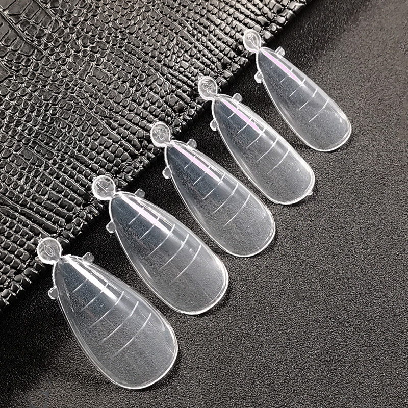 FILI 144/120 DB Kettős formájú Nail Poly UV Nails Gel System átlátszó újrafelhasználható barkács körömhosszabbító forma Gyors építő köröm felső forma