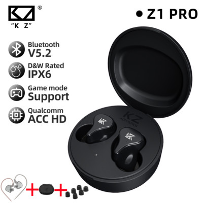 Ασύρματα ακουστικά KZ Z1 Pro Έλεγχος αφής Ακύρωση θορύβου Συμβατά με Bluetooth 5.2 Αθλητικά ακουστικά True Wireless Headset