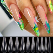 60 db táska kettős forma hosszabbításhoz Orosz Nails Art Tips Quick Builder UV Gel Top Forms Forma akril körmök manikűr eszköz