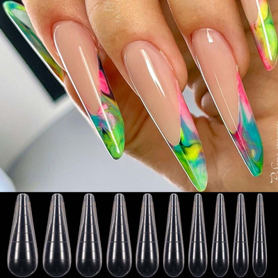 60 db táska kettős forma hosszabbításhoz Orosz Nails Art Tips Quick Builder UV Gel Top Forms Forma akril körmök manikűr eszköz