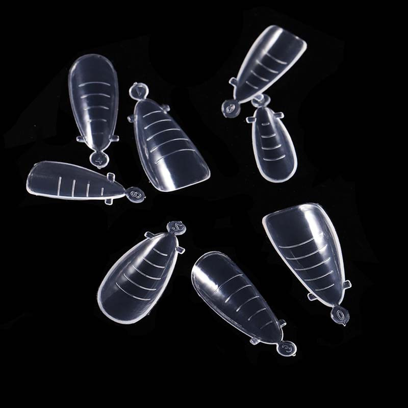 60 db táska kettős forma hosszabbításhoz Orosz Nails Art Tips Quick Builder UV Gel Top Forms Forma akril körmök manikűr eszköz