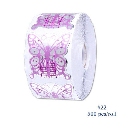 500 komada Obrasci za nadogradnju noktiju Gel za nadogradnju noktiju Manikura Francuski dizajn Gornja šablona Naljepnica za izradu rola Nail Art LA941-3