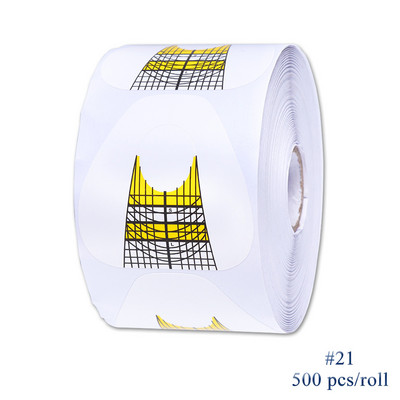 500 komada Obrasci za nadogradnju noktiju Gel za nadogradnju noktiju Manikura Francuski dizajn Gornja šablona Naljepnica za izradu rola Nail Art LA941-3