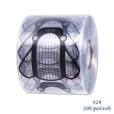 500 komada Obrasci za nadogradnju noktiju Gel za nadogradnju noktiju Manikura Francuski dizajn Gornja šablona Naljepnica za izradu rola Nail Art LA941-3