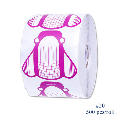 500 komada Obrasci za nadogradnju noktiju Gel za nadogradnju noktiju Manikura Francuski dizajn Gornja šablona Naljepnica za izradu rola Nail Art LA941-3